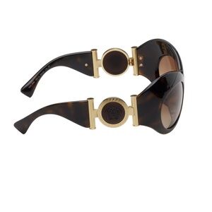 NWT Versace Brown Oval Shield Sunglasses